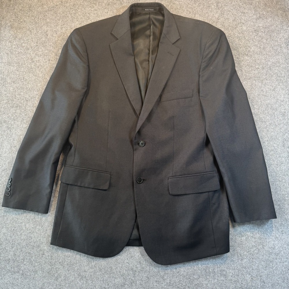 Blair Underwood BU 2-Piece Suit 43R 38W Black Micro Pattern Viscose Blend